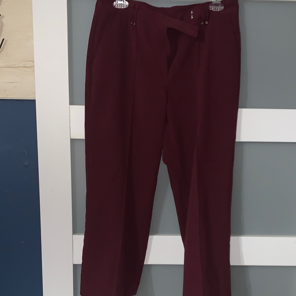 Larry Levine Women's Burgundy Pantsuit